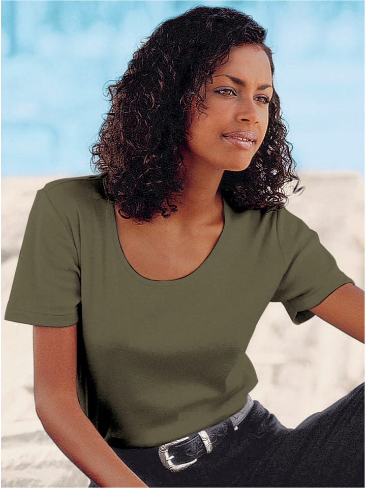 

Рубашка с круглым вырезом оливкового цвета WITT WEIDEN