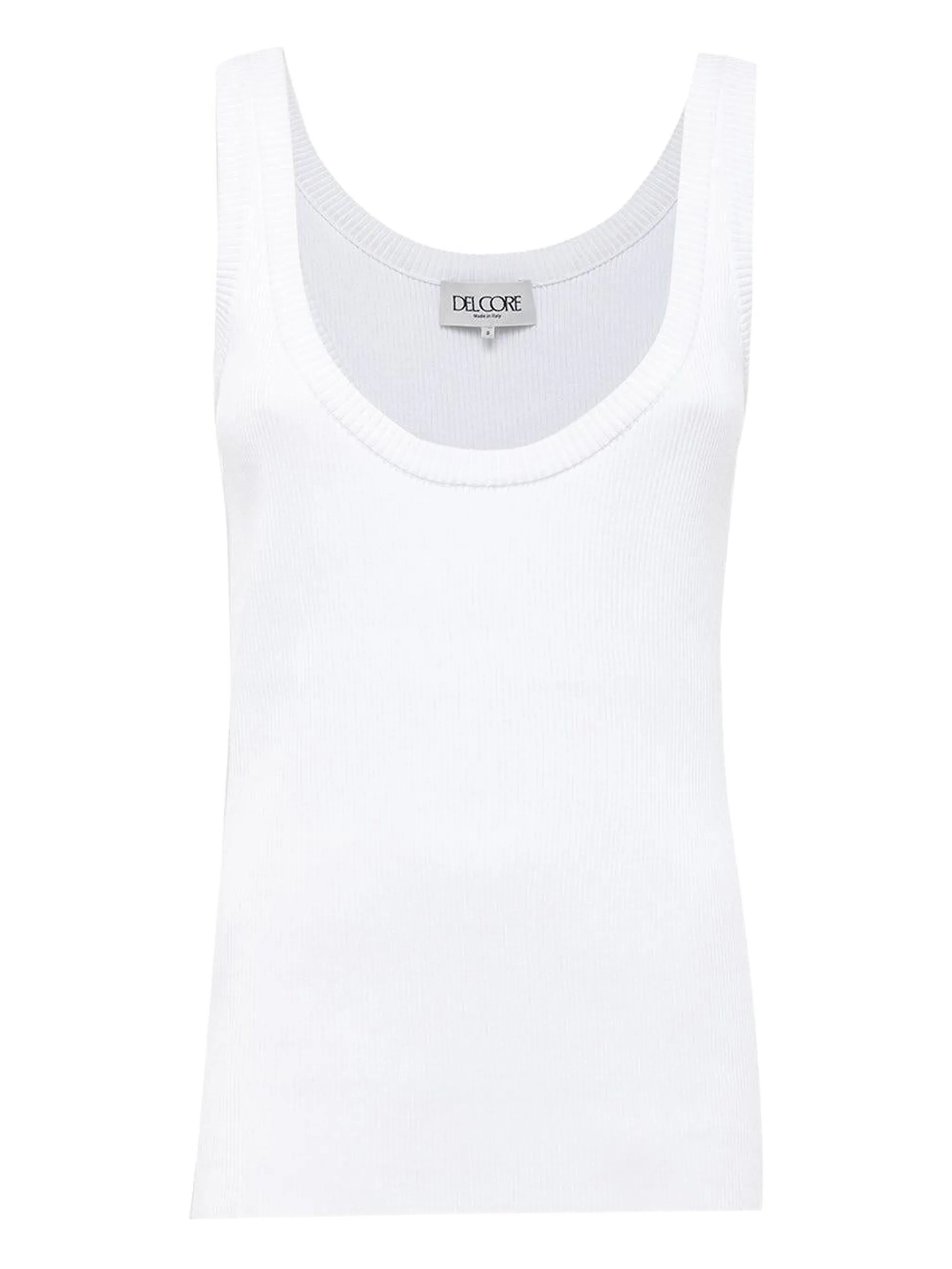 

Майка в рубчик с круглым вырезом Del Core, белый