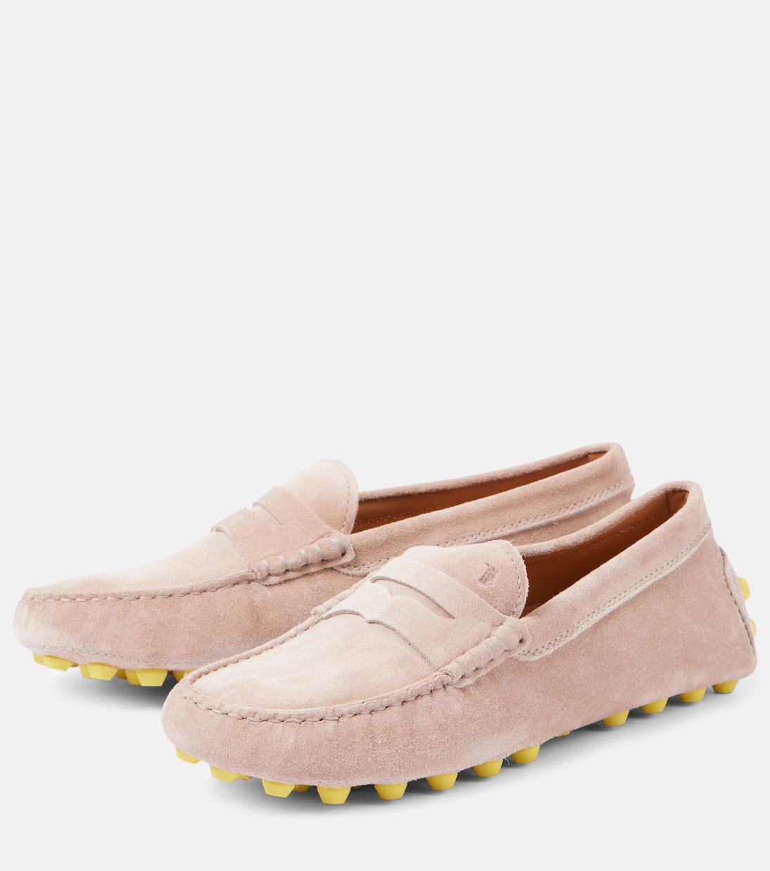 Замшевые туфли для вождения Gommino Bubble Tod's, Rosa Lingerie — фото 4
