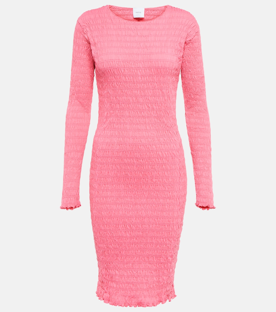 

Мини-платье из хлопкового джерси со сборками Patou, Begonia Pink