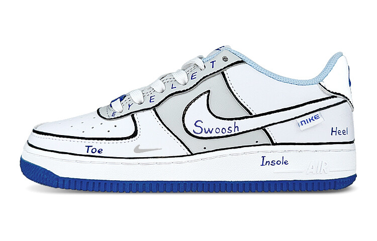 

Кроссовки Nike Air Force 1 Skateboard Shoes Women's Low-Top White Black Blue