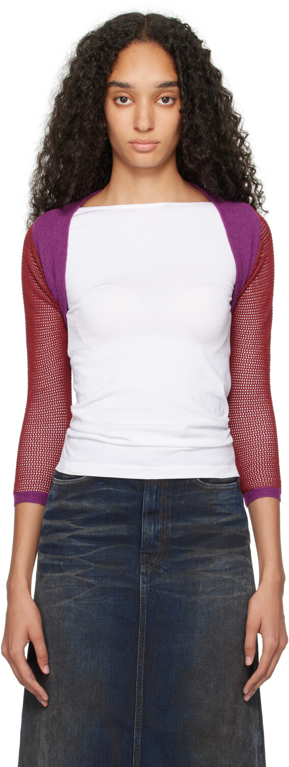 

Кардиган Twyla красного и фиолетового цвета Eckhaus Latta