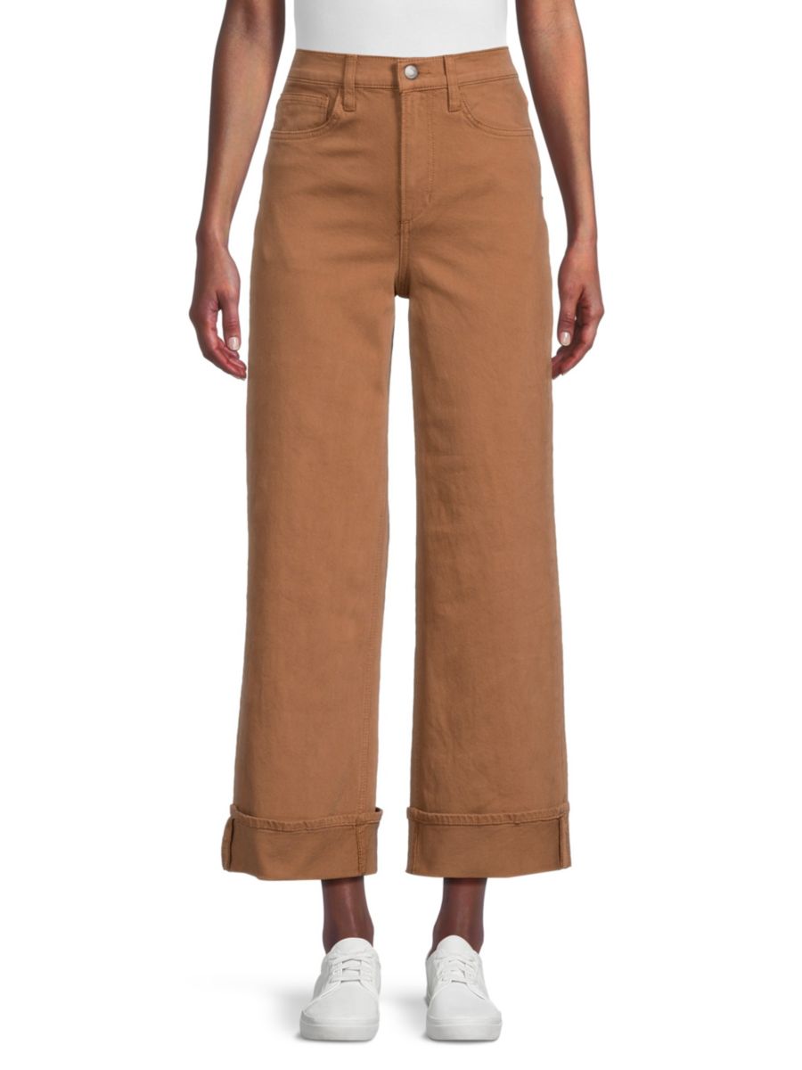

Джинсы с широкими штанинами и манжетами на щиколотке Joe's Jeans, цвет Brown Sugar