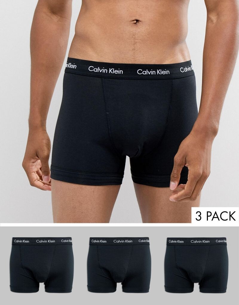 

Черные боксеры-боксеры из 3 штук Calvin Klein Cotton Stretch