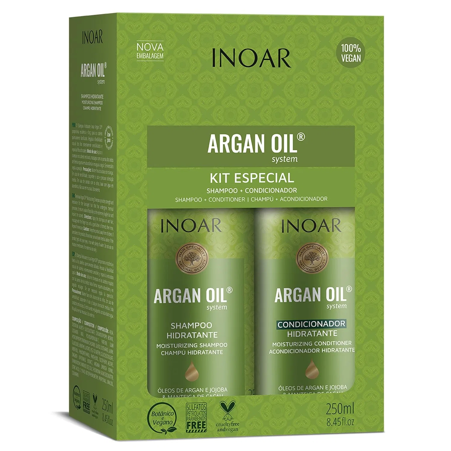 Набор INOAR Duo Argan Oil: шампунь и кондиционер, 250 мл Inoar