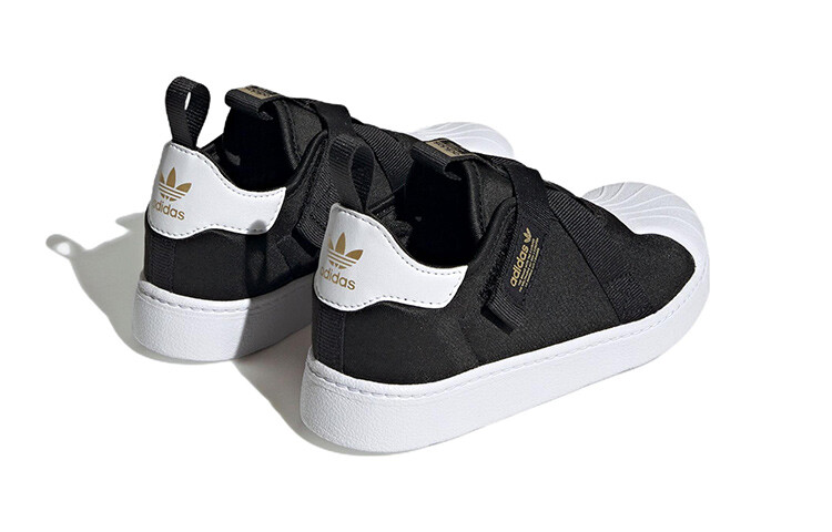 Кроссовки Adidas Superstar 360 Little Kid 'Black White Gold' — фото 4