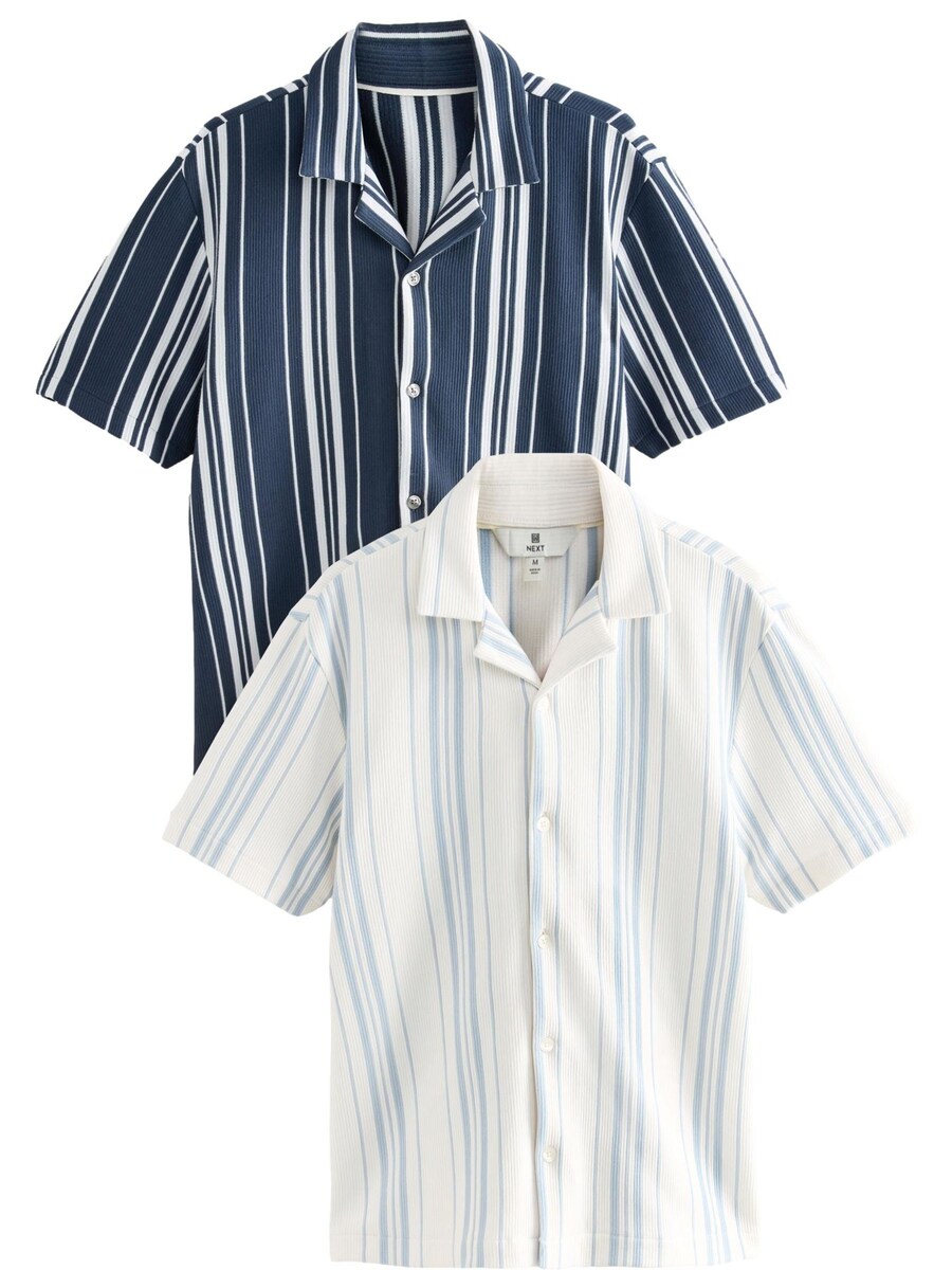 

Рубашка на пуговицах классического кроя Next, цвет Navy/Light blue/White