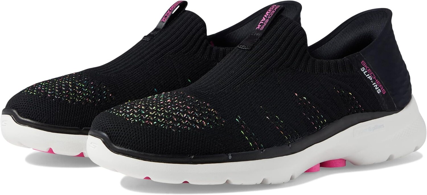 

Кроссовки Go Walk 6 Valentina Hands Free Slip-Ins SKECHERS Performance, цвет Black/Multi, Черный, Кроссовки Go Walk 6 Valentina Hands Free Slip-Ins SKECHERS Performance, цвет Black/Multi