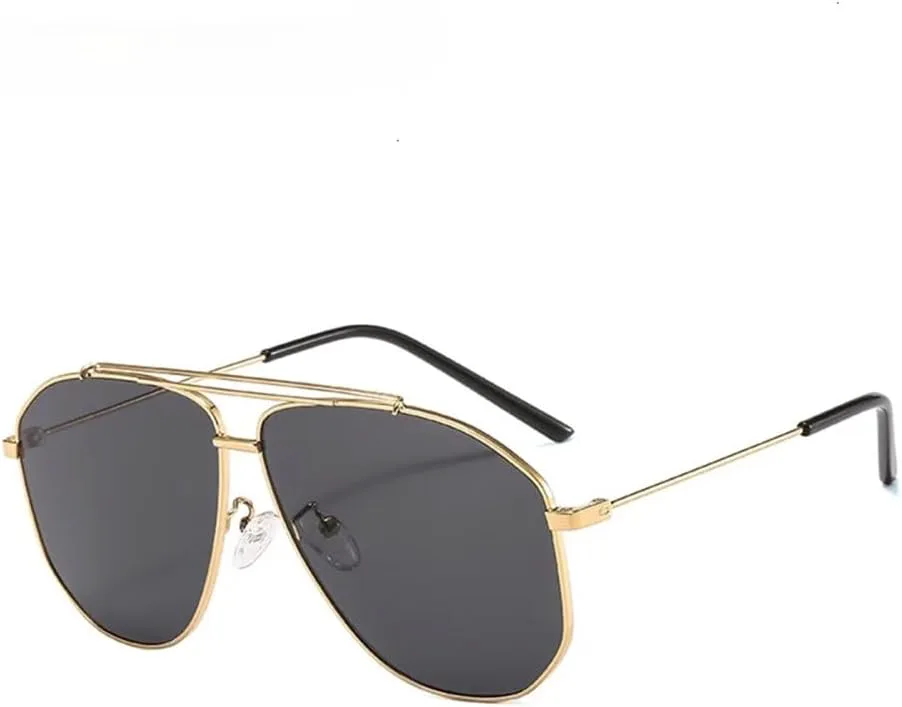 

Солнцезащитные очки LVTFCO Alloy Polygon для мужчин, модные авиационные солнцезащитные очки для женщин, ретро-очки, розовые, прозрачные, большого размера, Gold Gray