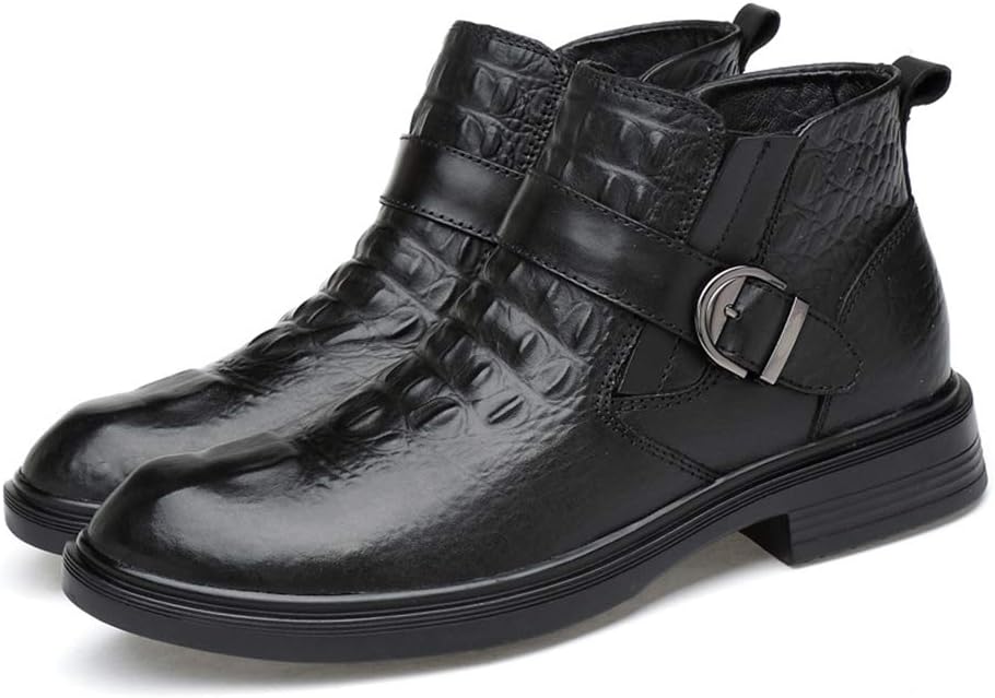

Мужские ботильоны с пряжкой, зимняя обувь с хлопковой подкладкой, формальная обувь, ботинки до щиколотки для улицы и работы, черные1 B- 46/UK 11.5/US 12 JLFZC, черный