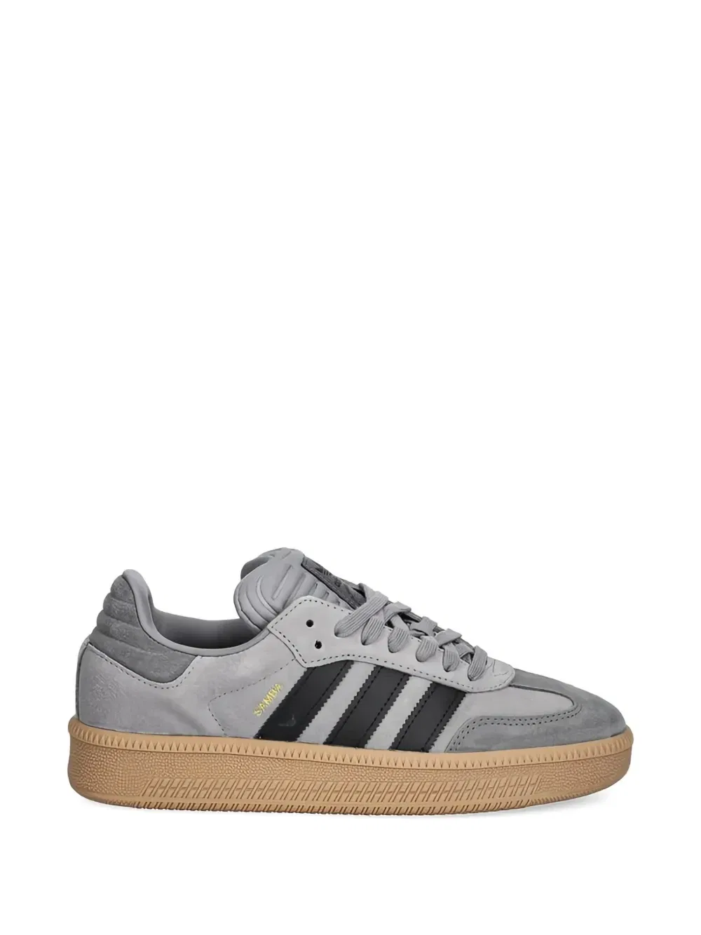 Кожаные кроссовки Samba XLG на шнуровке Adidas Kids, серый — фото 2