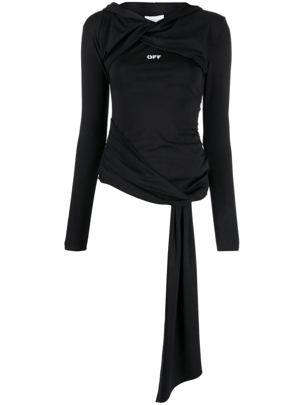 

Топ Fluid Jer Twist с капюшоном OFF-WHITE, черный