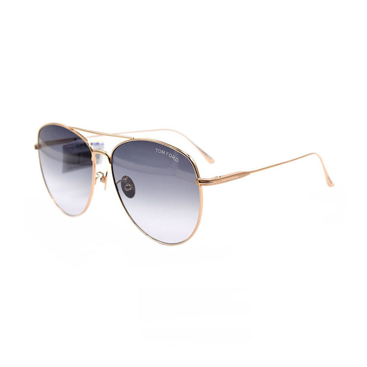 TOM FORD Титановые авиаторские солнцезащитные очки унисекс, Gold/Gray Gradient — фото 3