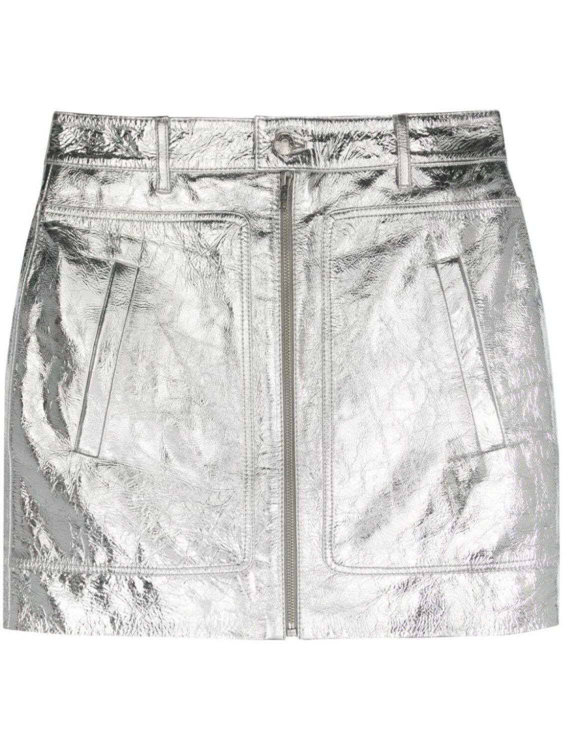 

Zadig&Voltaire кожаная юбка мини Jinette, серебристый