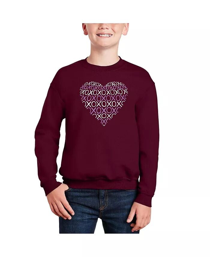 

Xoxo Heart — толстовка с круглым вырезом Big Boy's Word Art La Pop Art, синий
