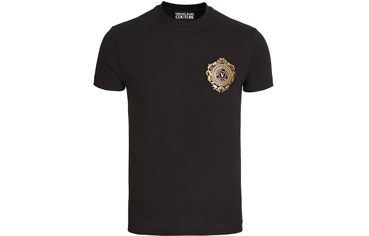 

VERSACE JEANS COUTURE Футболка мужская черная, Черный, VERSACE JEANS COUTURE Футболка мужская черная