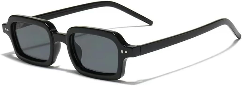 

Ретро маленькие прямоугольные солнцезащитные очки-гелевые очка для женщин с защитой от УФ-излучения UV400, модные заклепки, панк-очки с градиентным переходом цвета для мужчин TVTBBVV, Black Black