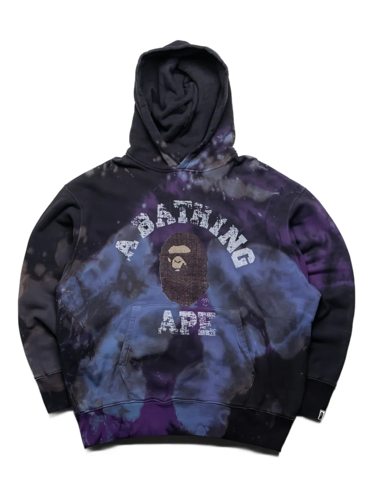

Толстовка с капюшоном BATHING APE College с принтом тай-дай A Bathing Ape, черный