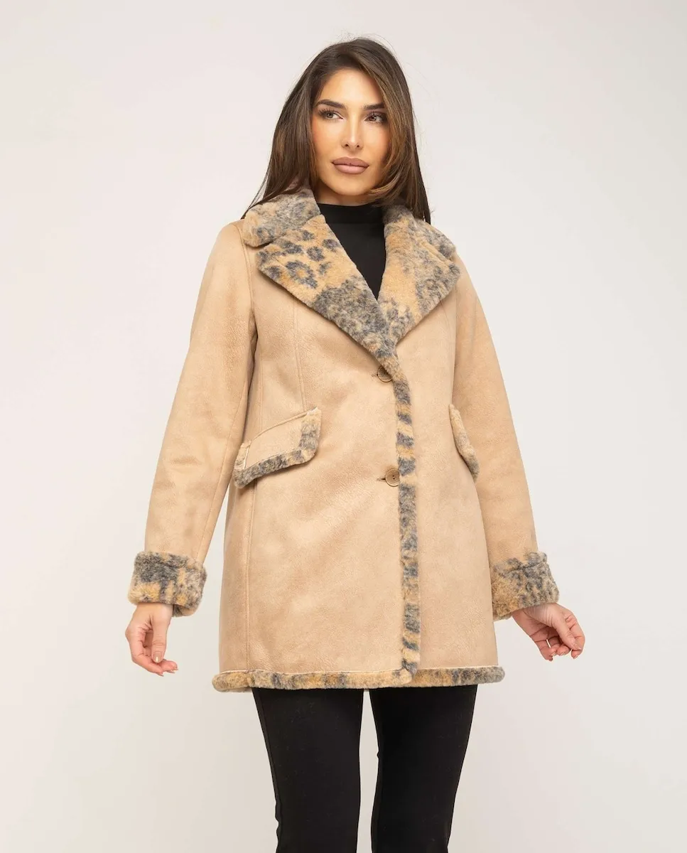 

Женское двухстороннее синтетическое пальто Fsh, бежевый