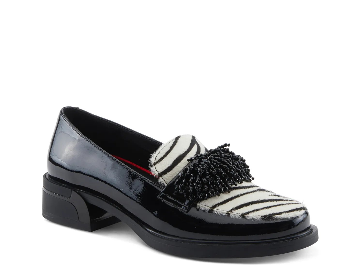 Лоферы Azura Go Getter Loafer, Black/White Zebra Print