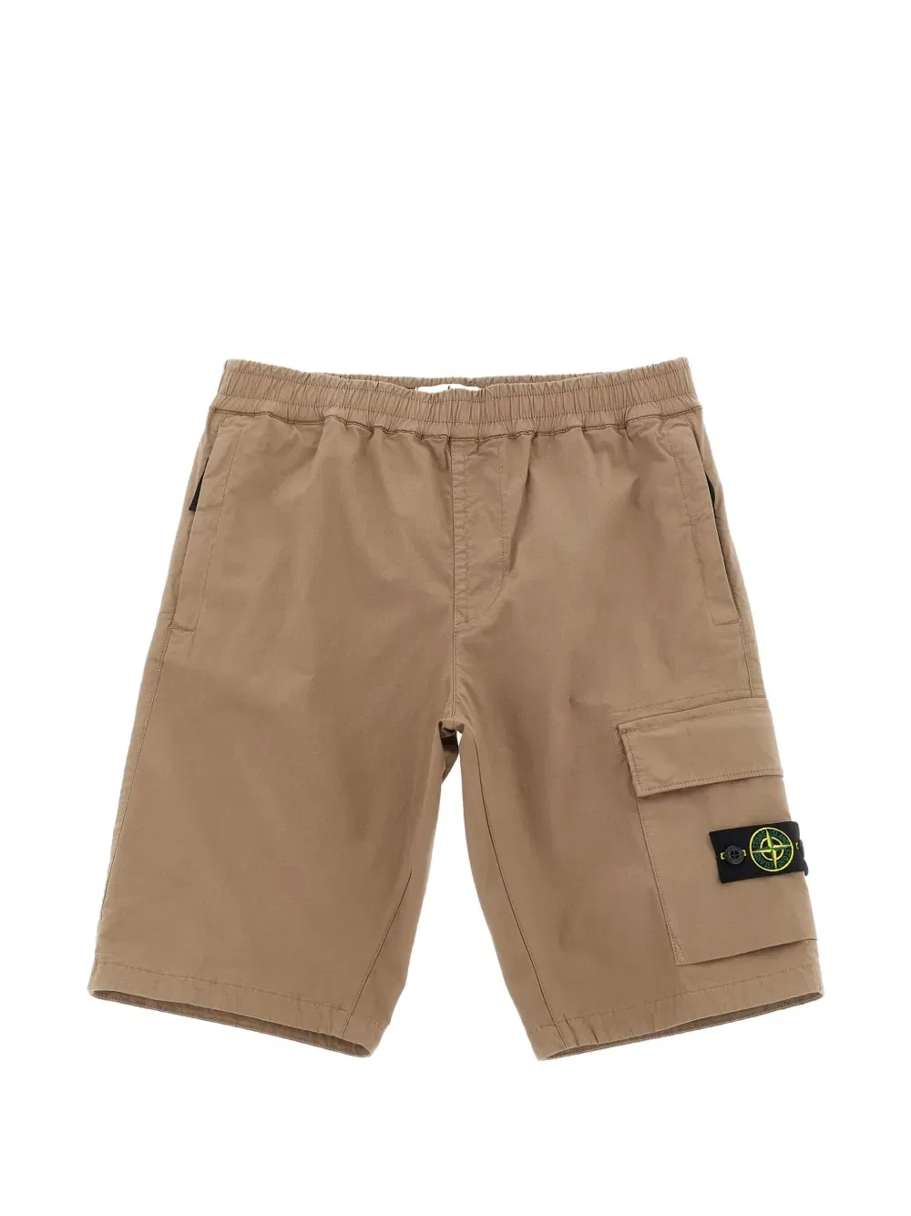 Хлопковые шорты-карго с логотипом и нашивкой Stone Island Junior, нейтральный