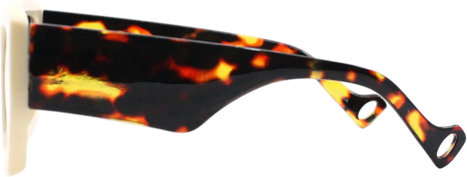 

Солнцезащитные очки PASTL унисекс в стиле «знаменитости», прямоугольные, квадратные, дизайнерский дизайн, защита от УФ-излучения 400, Ivory Tortoise (Black)