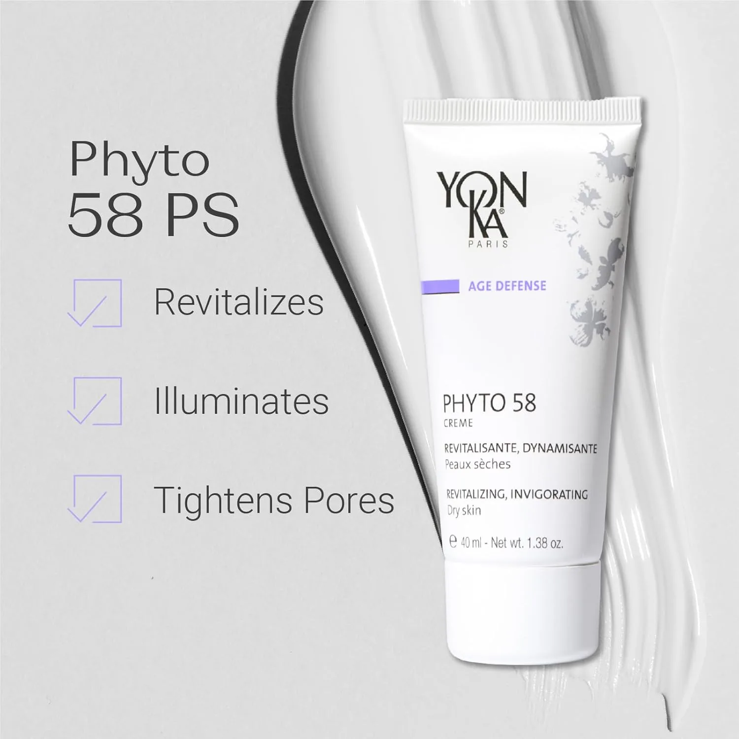 Крем для лица Yonka — Ночной Phyto 58 PS | Антивозрастной увлажняющий с витамином Е для сухой кожи | Ночное, 49.05 г — фото 2