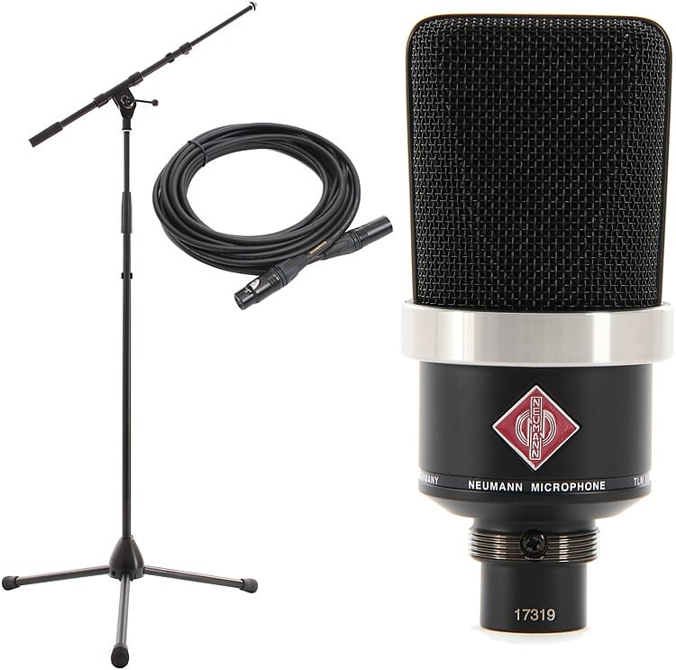 

Комплект конденсаторных микрофонов Neumann TLM 102 Large-diaphragm Condenser Microphone with Stand and Cable - Matte Black
