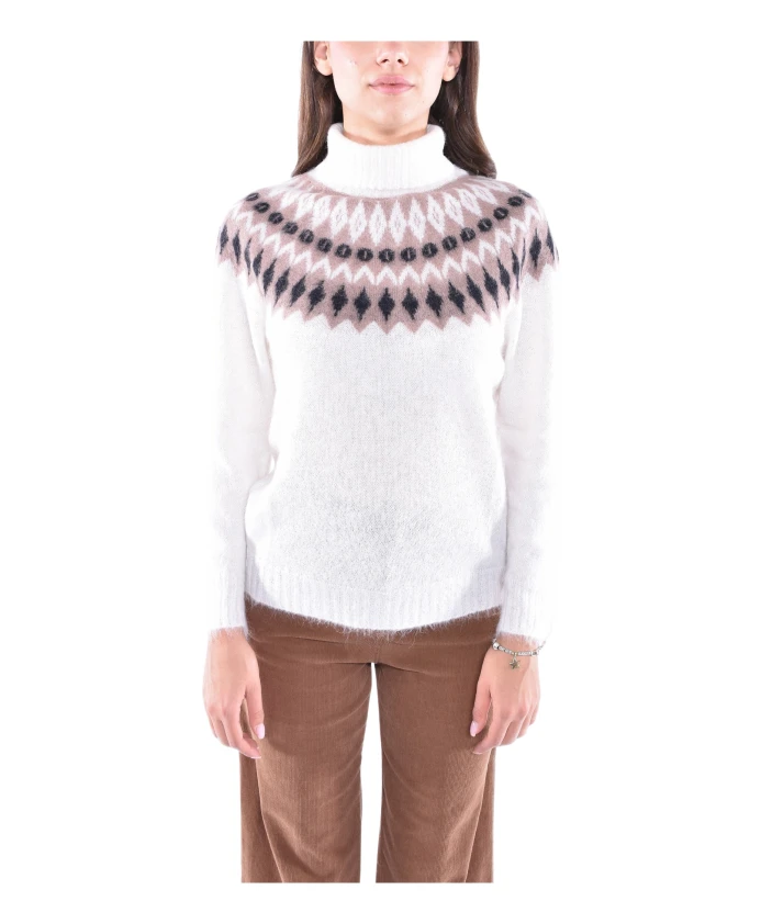 

Мягкий свитер из альпаки с норвежским узором Kangra, белый