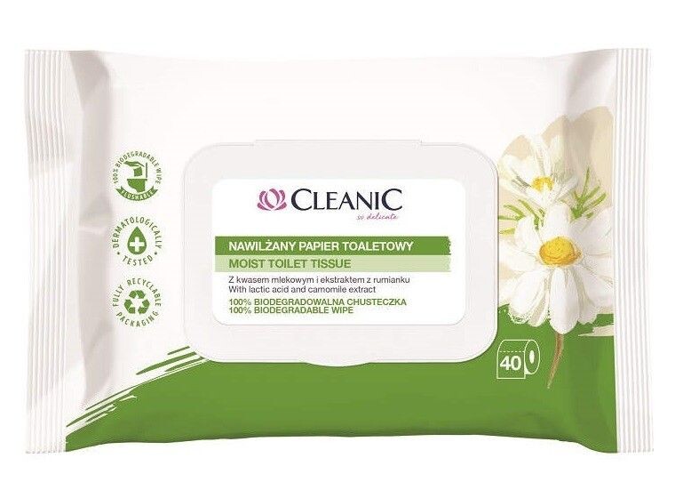 

Влажная туалетная бумага Cleanic, 40 шт