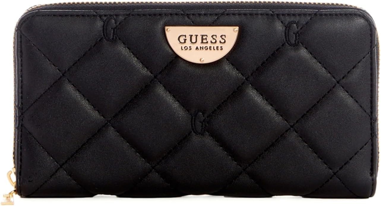 

GUESS женский стеганый клатч-кошелек с логотипом и молнией - Black
