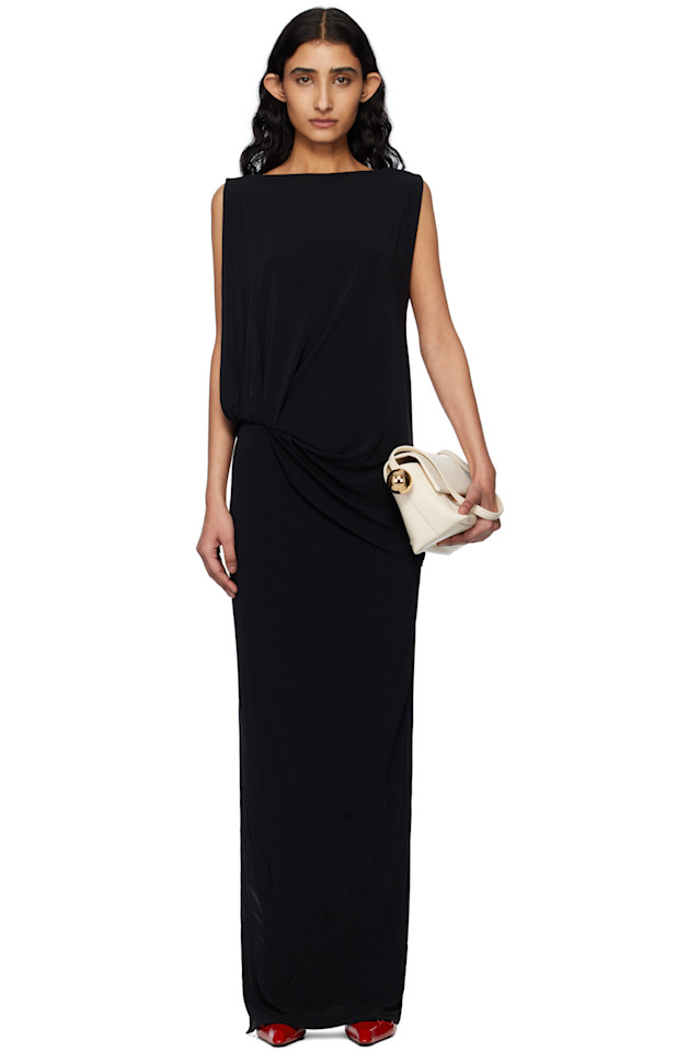 

Круизное платье 'The Peplo' maxi dress Jacquemus, черный