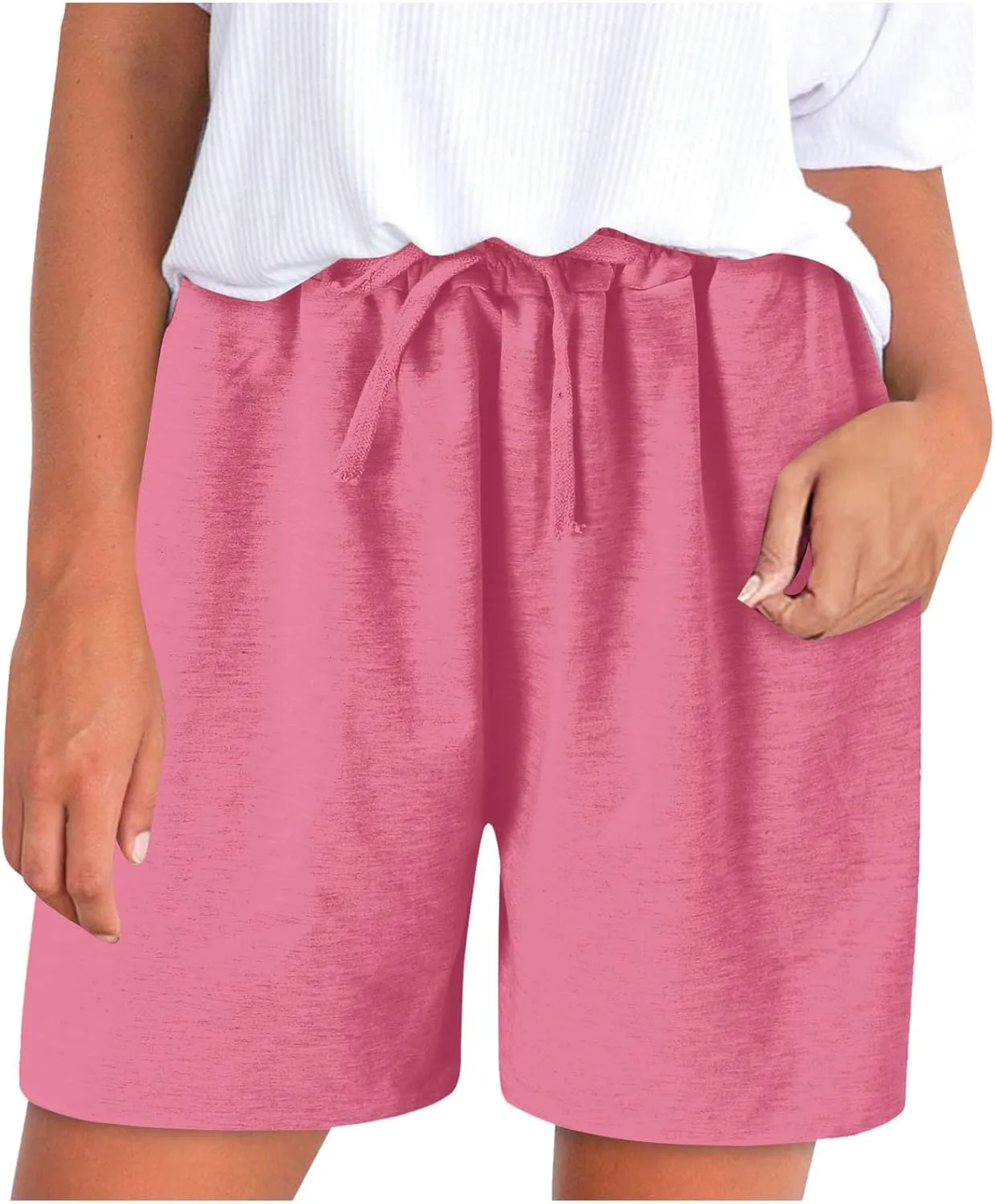 

Летние шорты для женщин 2024, модные, на шнурке, эластичные, свободного кроя