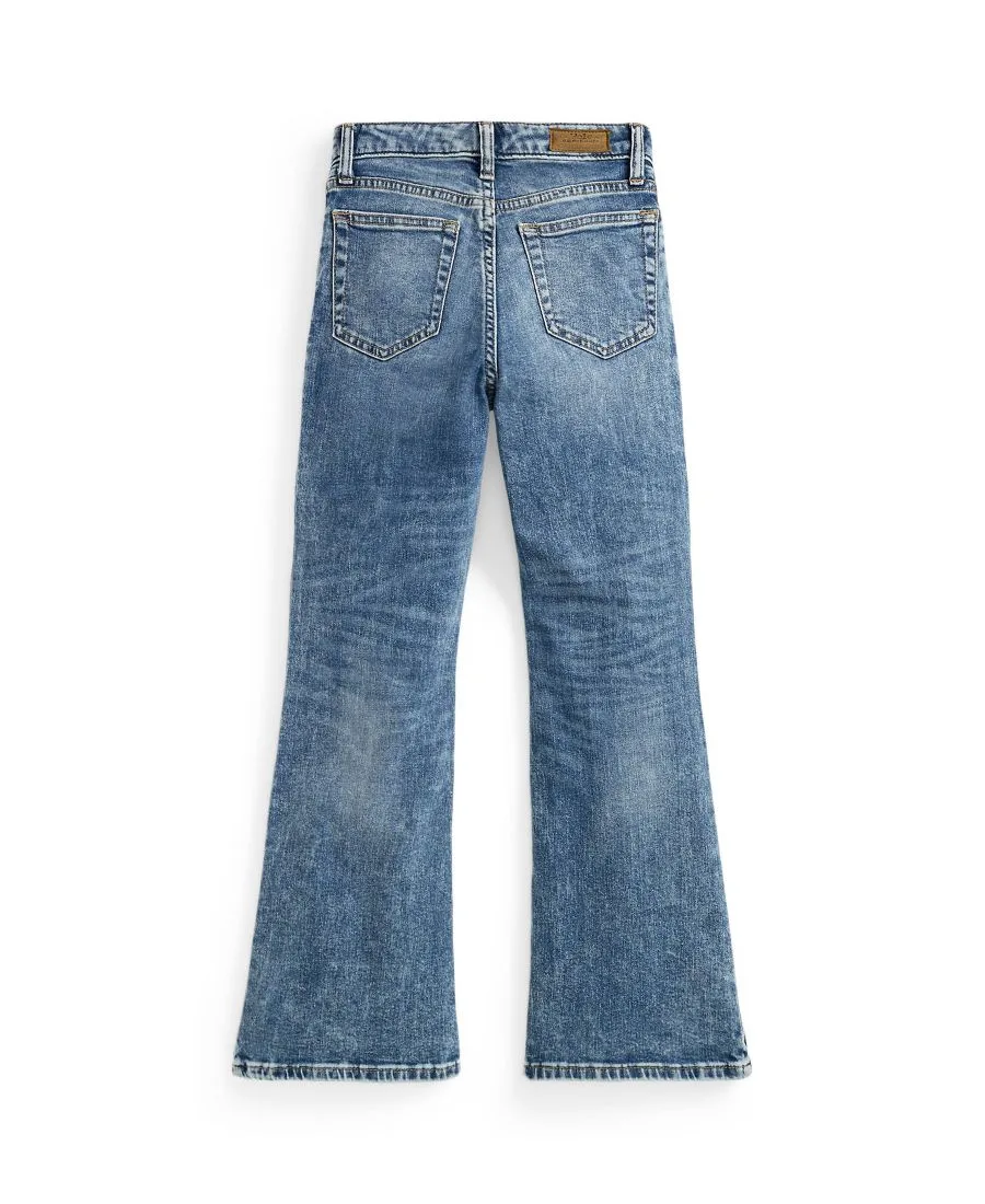 Джинсы-клеш из эластичного денима для девочек 7-16 лет Polo Ralph Lauren, Kindal Wash — фото 2