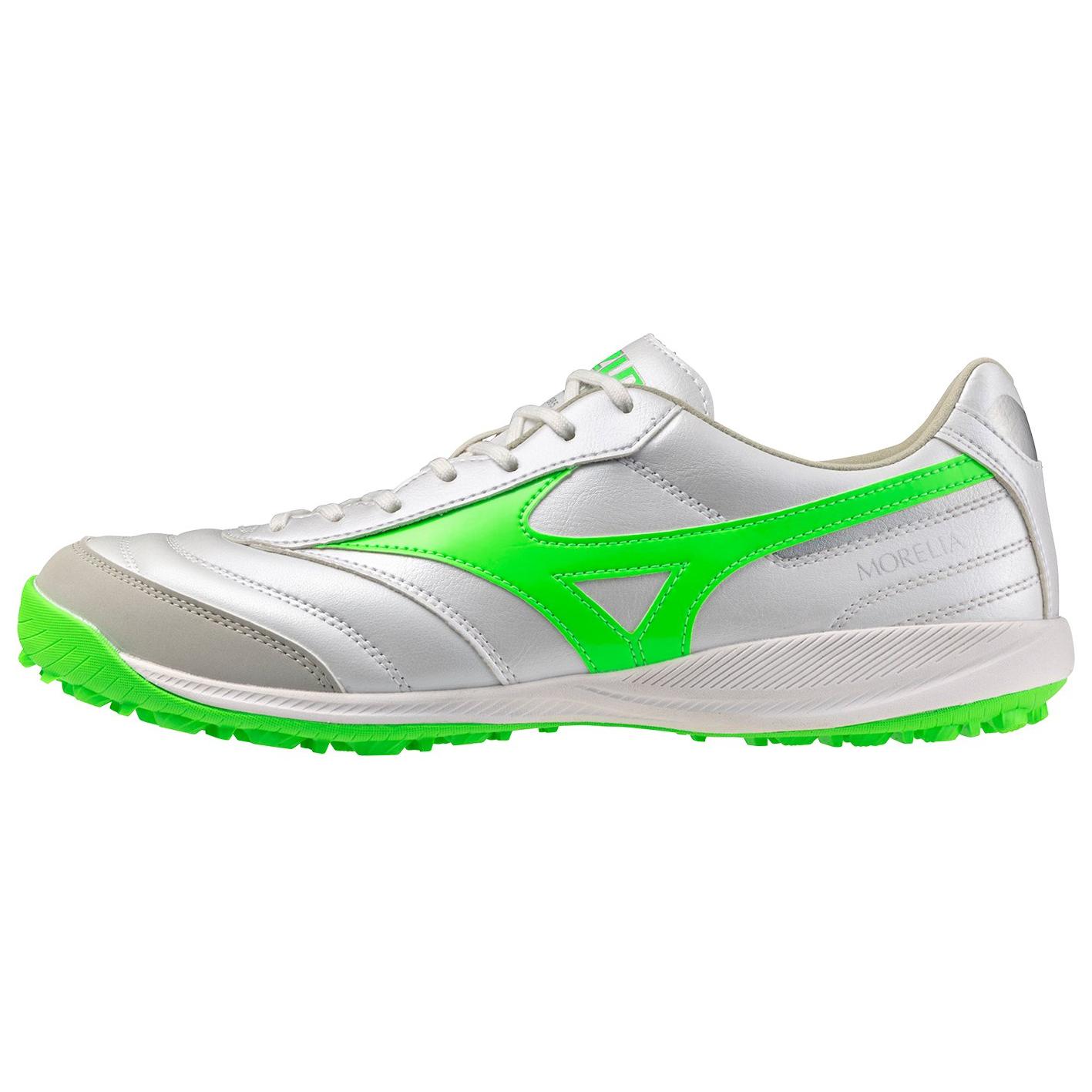 Mizuno Футбольные бутсы TF Turf Slip, устойчивые к истиранию, унисекс, серебристо-зеленые
