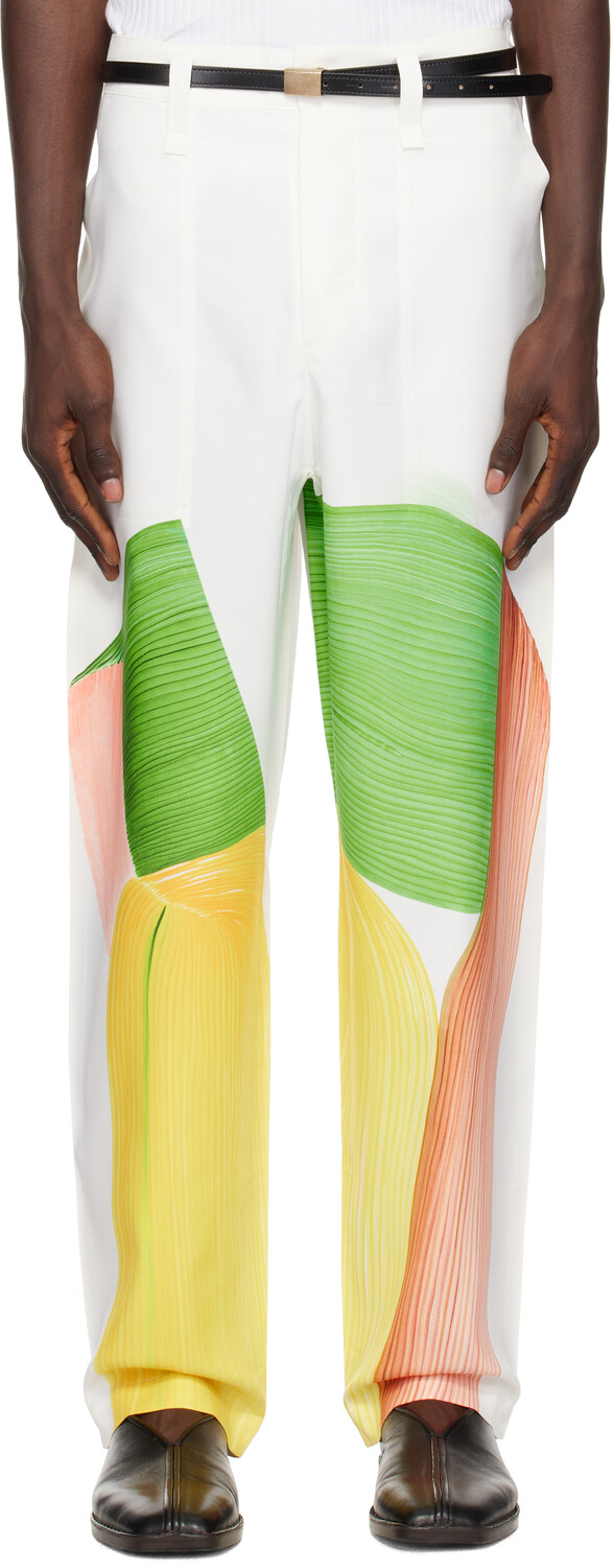 

Белые брюки Ronan Bouroullec Edition Drawing Press HOMME PLISSe ISSEY MIYAKE, желтый/зеленый