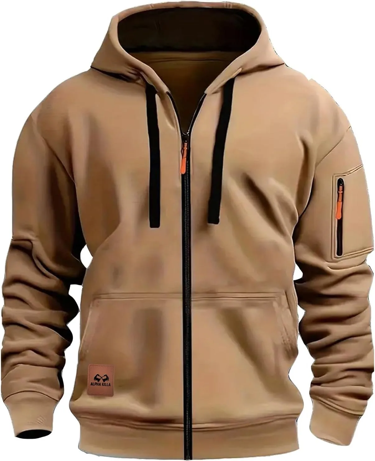 

Мужская толстовка с капюшоном на молнии, легкая, с карманами Cambkatl