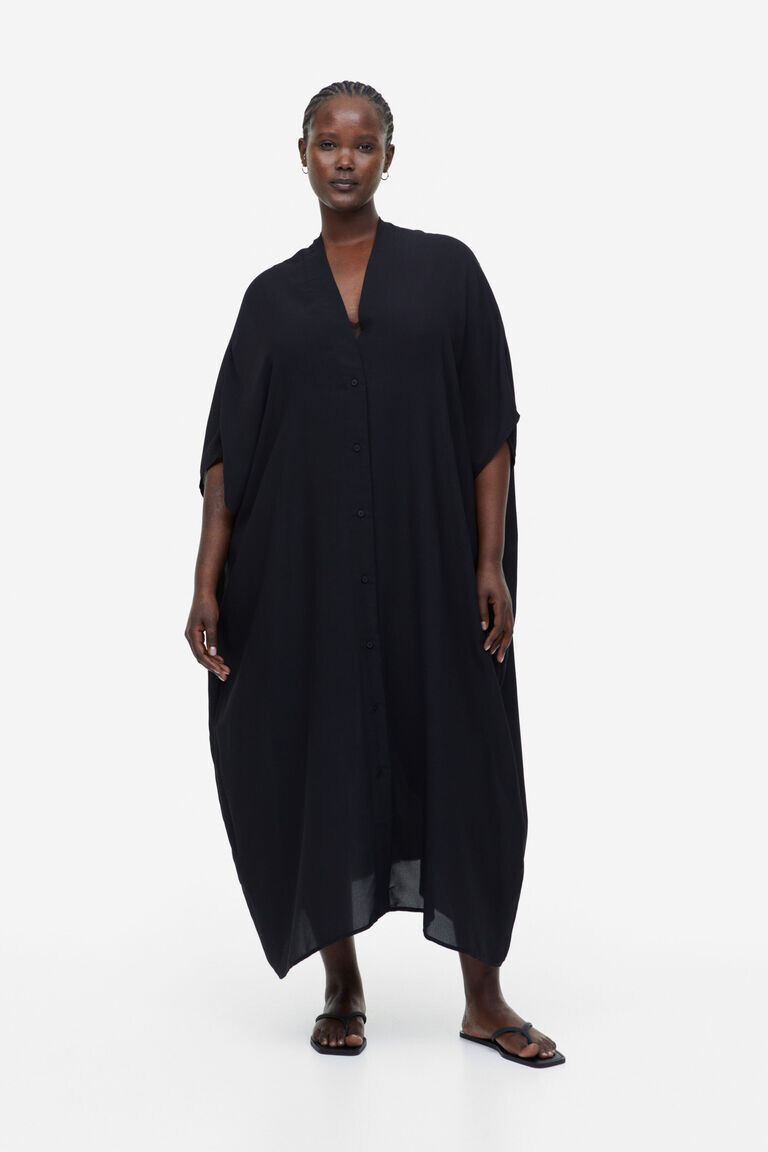 

Платье-кафтан оверсайз H&M, черный