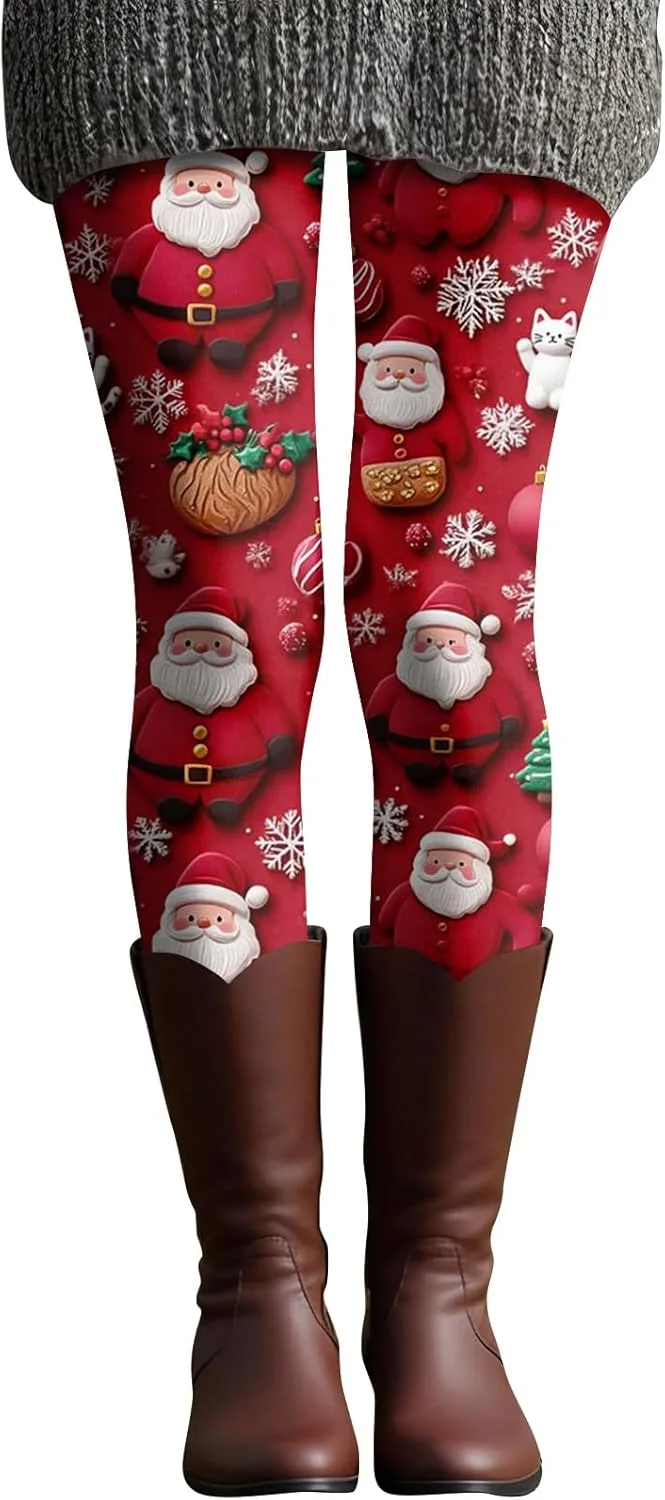 

Рождественские леггинсы SGASY для женщин High Waisted