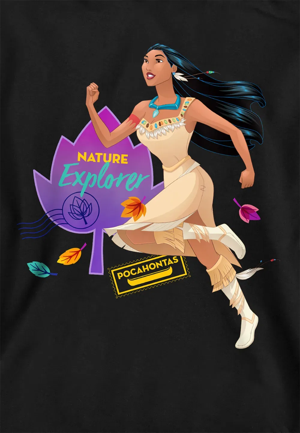 Детская толстовка Disney Pocahontas Natural Explorer, черная, черный — фото 2