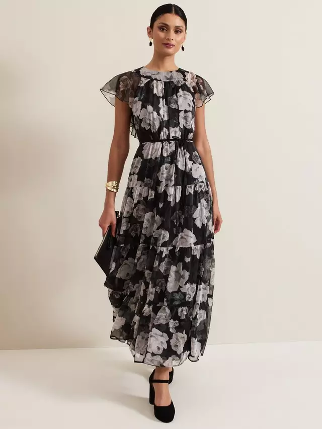 

Платье Phase Eight Jordine Floral Tiered Midaxi, разноцветный