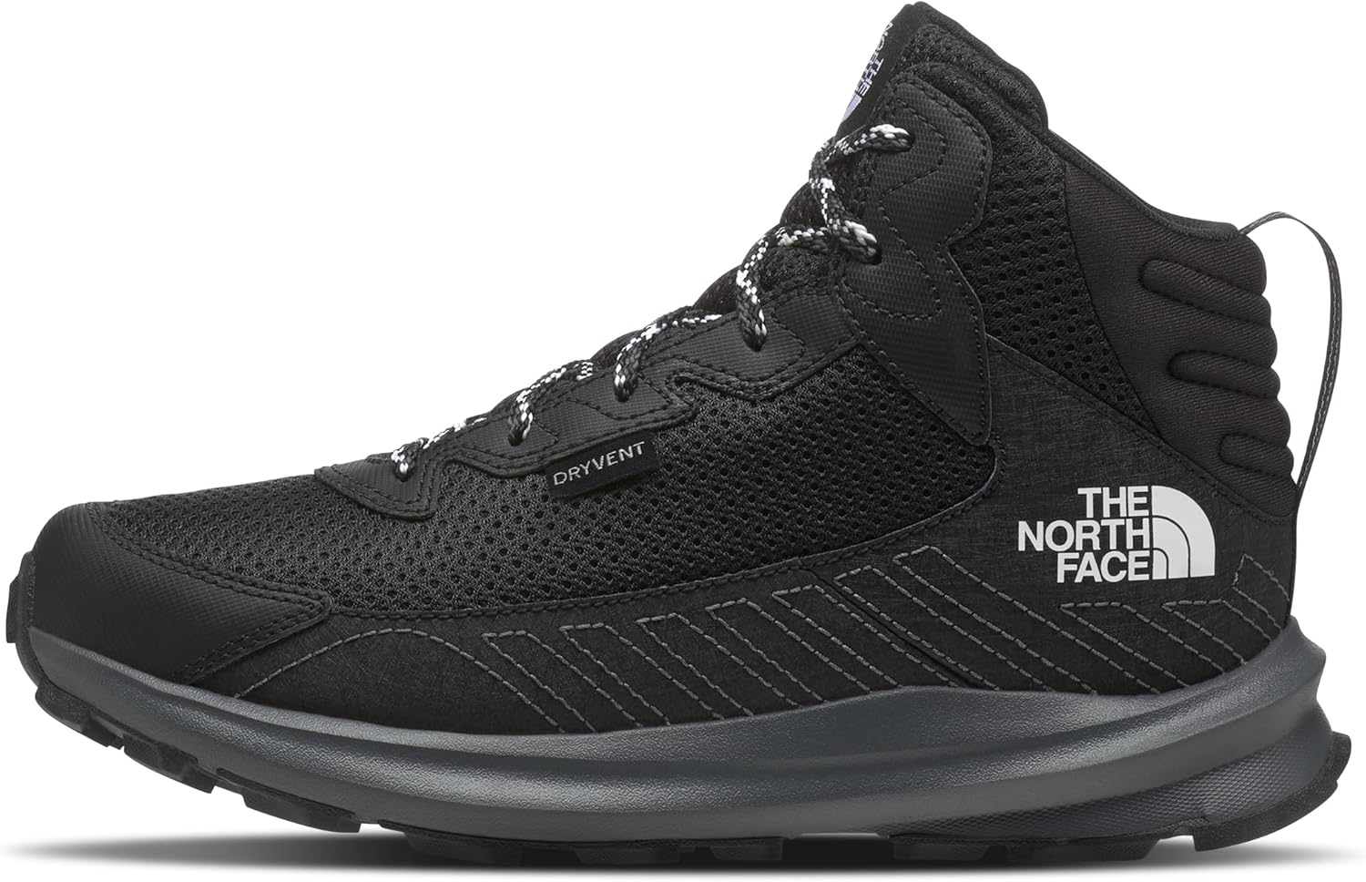 

Водонепроницаемые детские кроссовки THE NORTH FACE Fastpack Hiker Mid, Мидсоль Rockered EVA, резиновая подошва с хорошим сцеплением, черный
