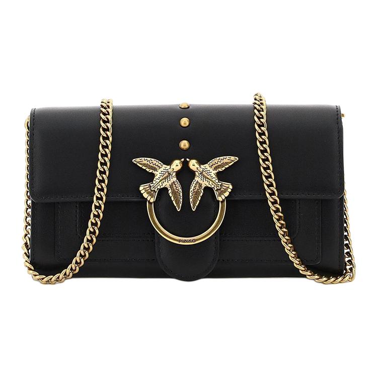 

PINKO Кошелек из коровьей кожи, сумка Bird, сумка Swallow, кроссбоди, женская сумка через плечо черная