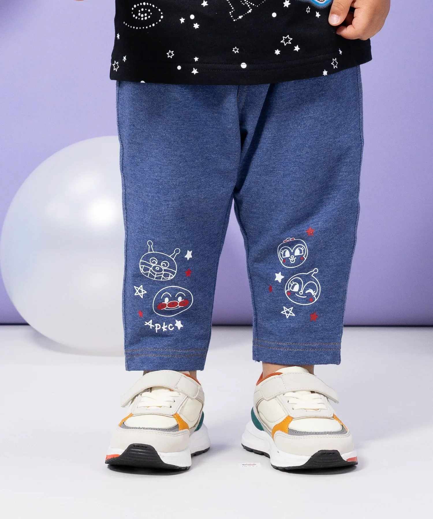 Леггинсы из джинсовой ткани с принтом Anpanman Kids Collection, blue