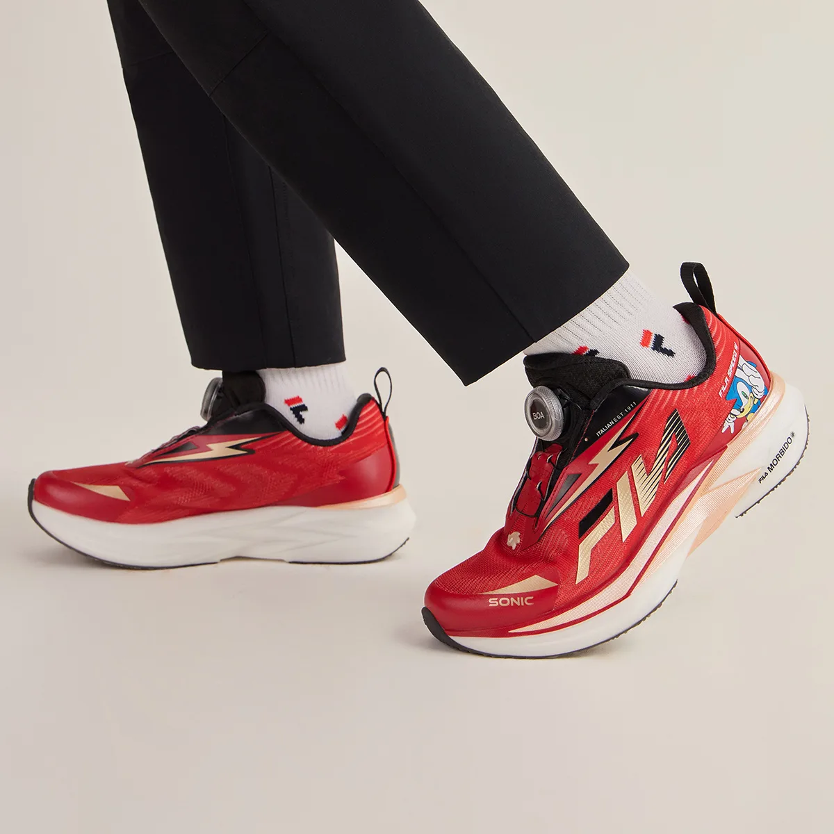 FILA KIDS Abrasion Resistant Low top детские кроссовки для бега Red White для подростков — фото 4