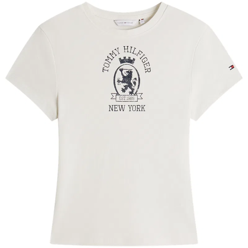 Футболка женская с круглым вырезом Tommy Hilfiger белая