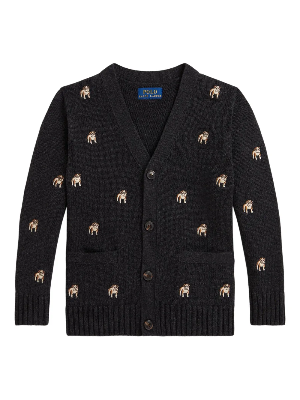 

Кардиган с вышивкой POLO RALPH LAUREN KIDS, серый