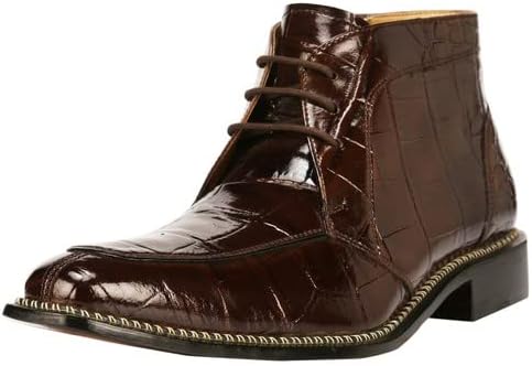 

Мужские туфли LIBERTYZENO с крокодиловым тиснением, кожаные, высокой голени, на шнуровке, для взрослых, на Рождество, коричневый