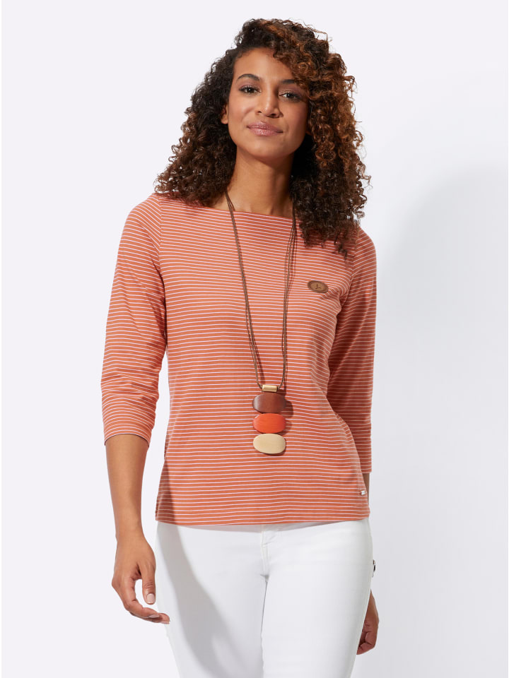 

Полосатая рубашка в полоску цвета папайи WITT WEIDEN