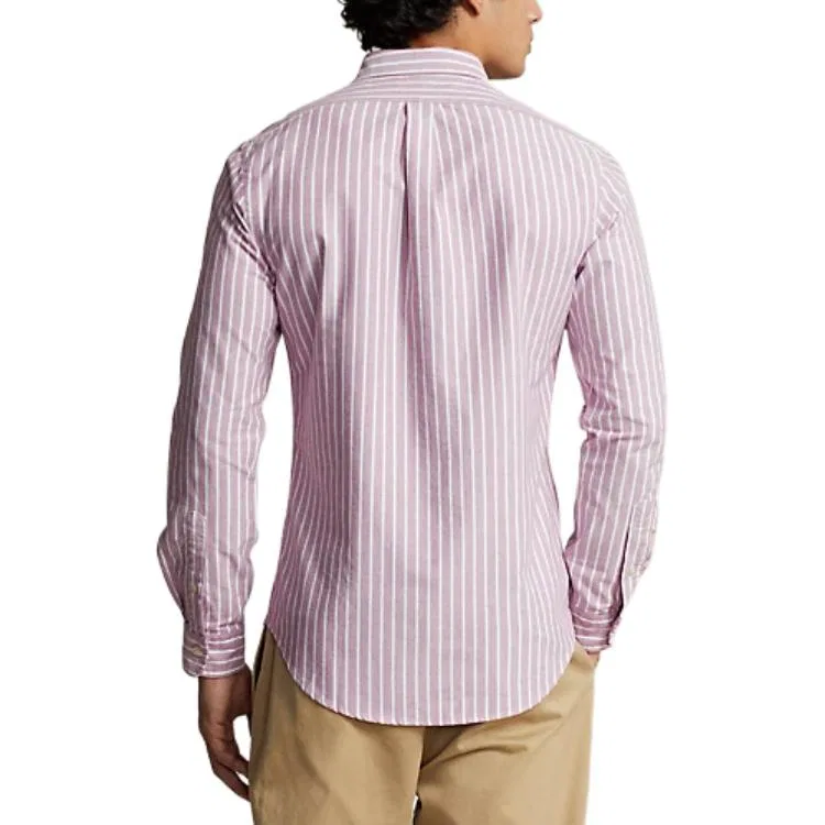 Рубашка SS26 Slim Fit мужская Polo Ralph Lauren, Leather Pink — фото 4